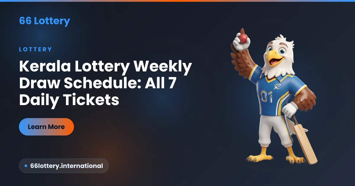Kerala lottery weekly draw schedule — all seven daily tickets, a 66Lottery guide