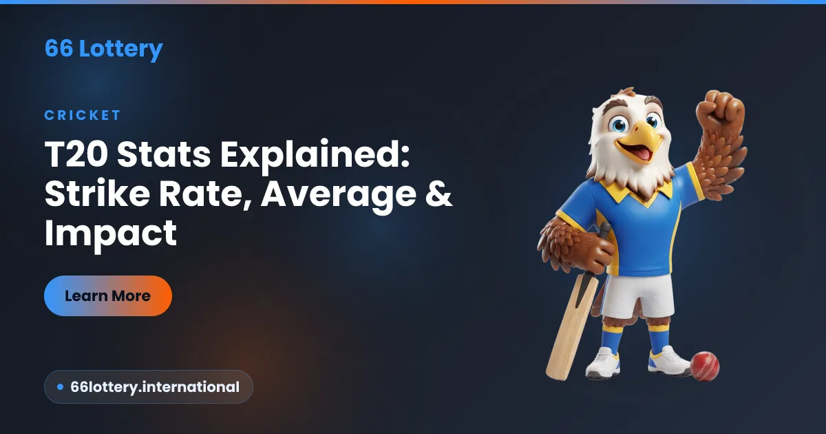 T20 stats explained — strike rate, batting average and impact, and how to read a scorecard properly, a 66Lottery guide