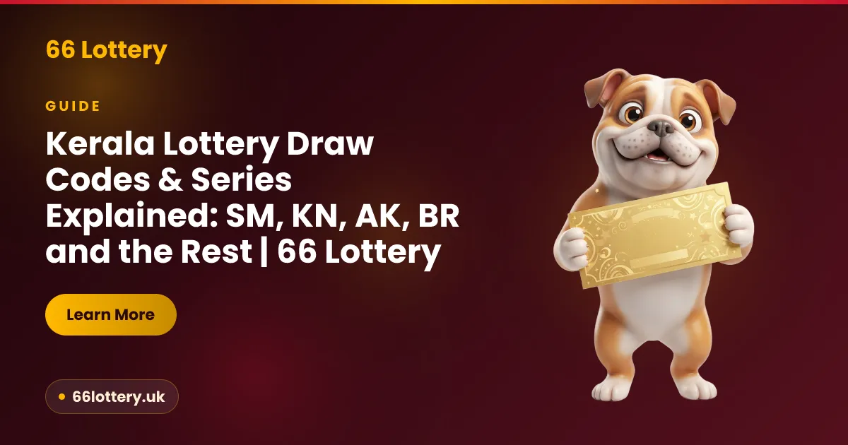 Kerala lottery draw codes and series explained — how prefixes such as SM, KN, AK and BR are built and what the draw number counts, a 66 Lottery reader guide