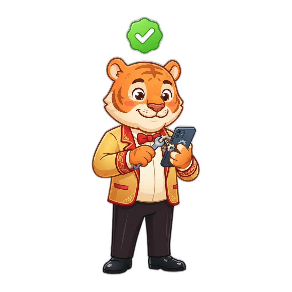 6Club mascot fixing a phone to solve login errors