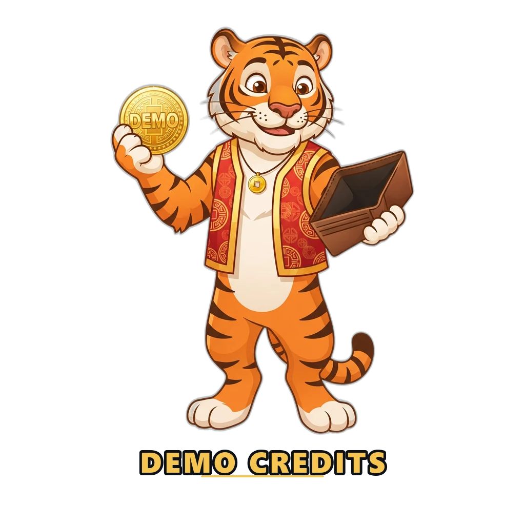 Demo credits shown as tokens with no monetary value