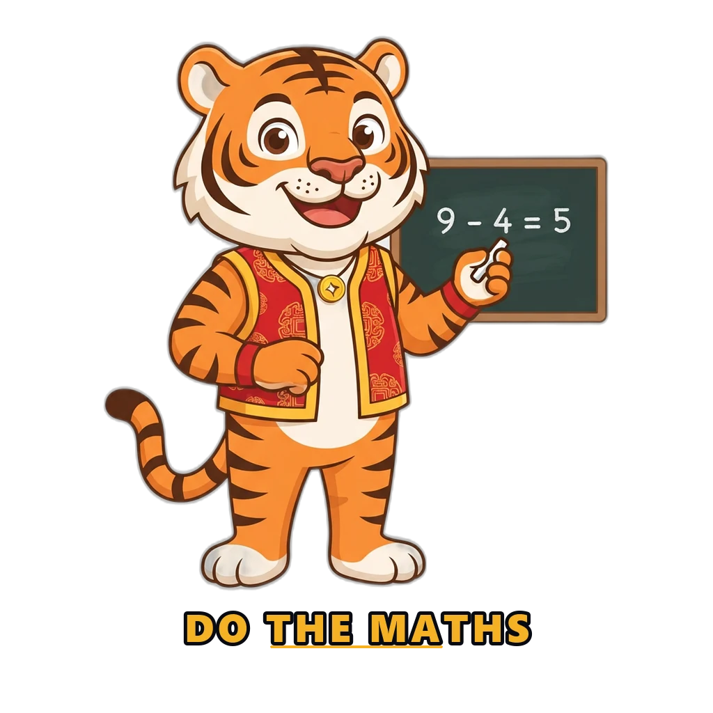 Fortune Tiger mascot working out a rebate against the house edge
