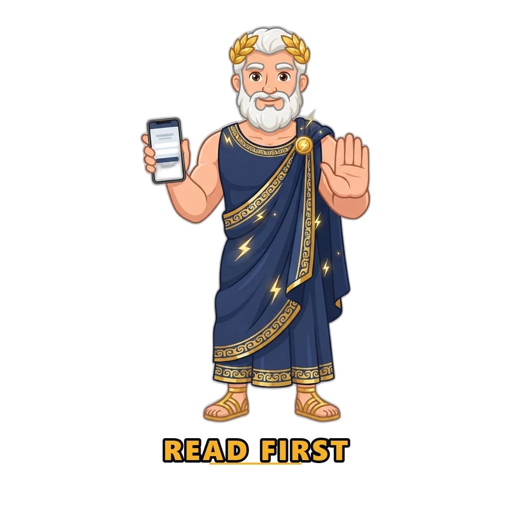 Zeus mascot pausing at a 92 Game register form before signing up
