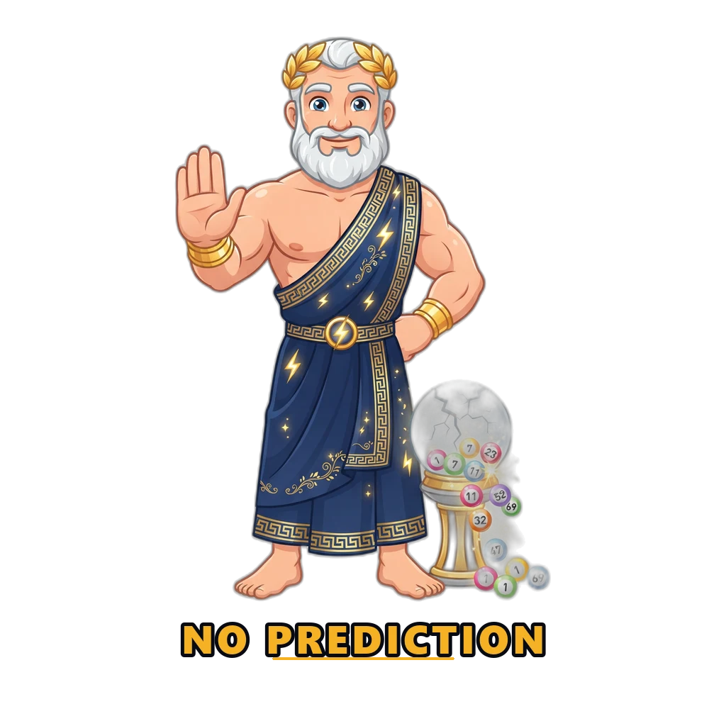 Zeus mascot showing that a Wingo prediction chart describes past rounds only