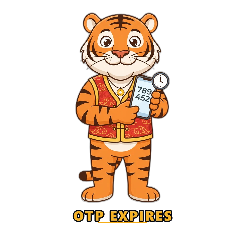 Mascot showing an expiring OTP code during login verification