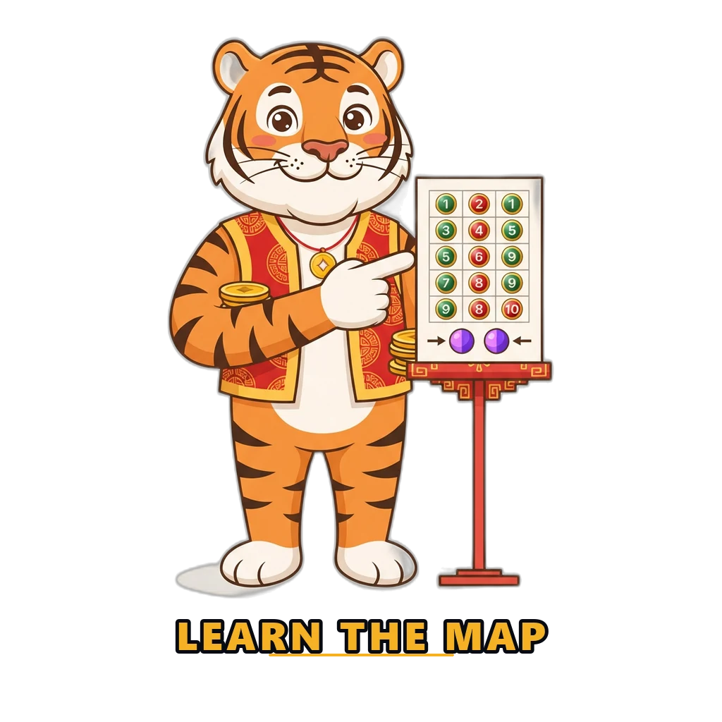 Mascot explaining the 92 Game number and colour map to beginners