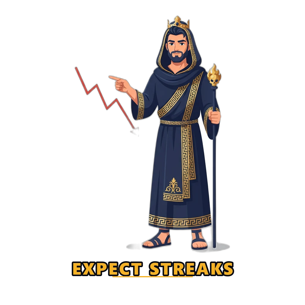 Mascot explaining variance and losing streaks in the Wingo game