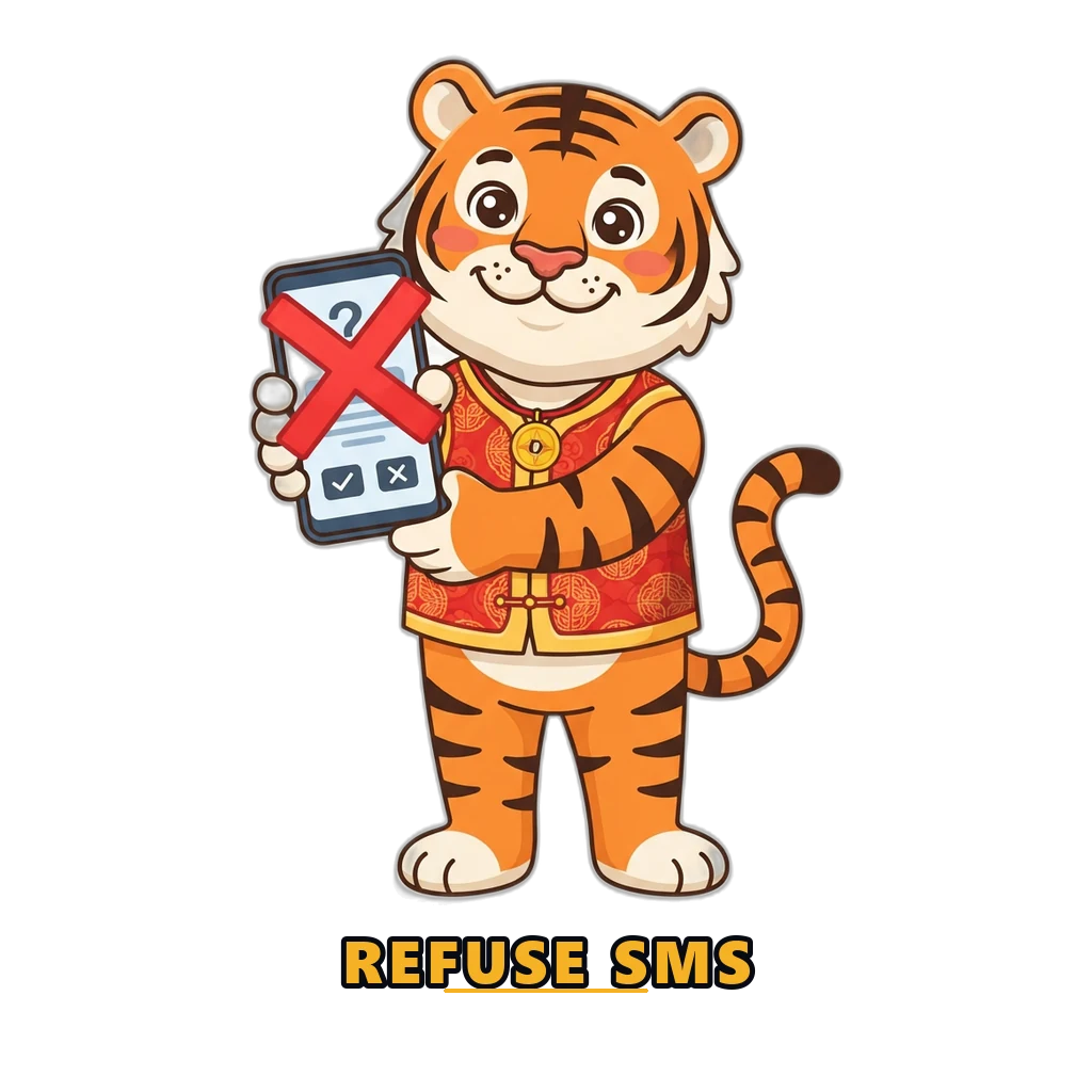Mascot refusing a prediction app that requests SMS permission