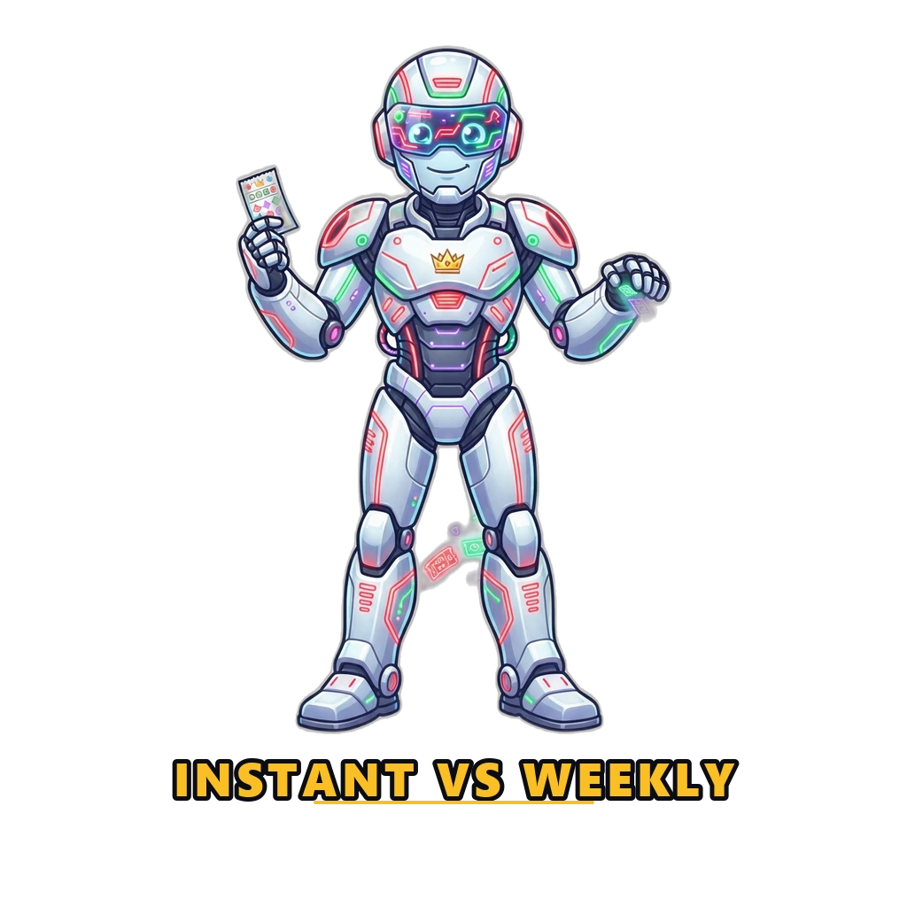 Comparing a weekly lottery ticket with continuous instant draw games