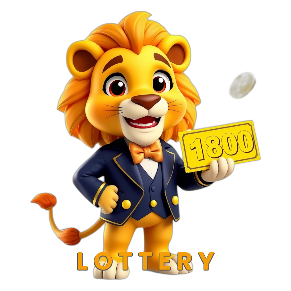 Dhani Game lottery mascot holding a golden lottery ticket