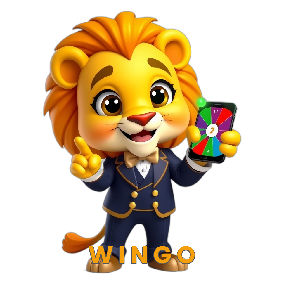 Dhani Game Wingo mascot with a colour prediction wheel