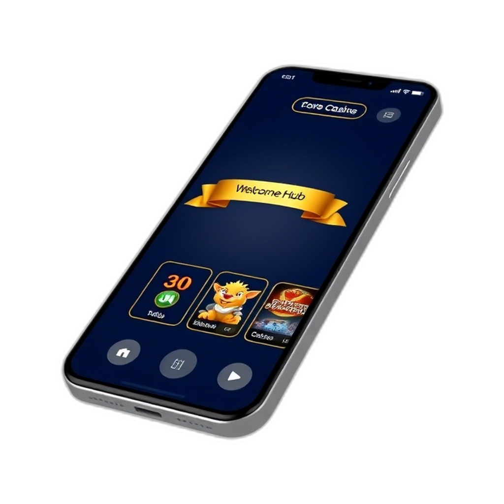 Dark casino-style hub screen on a phone showing Color Prediction, Wingo, Teen Patti and Rummy tiles with gold accents and a friendly welcome banner.