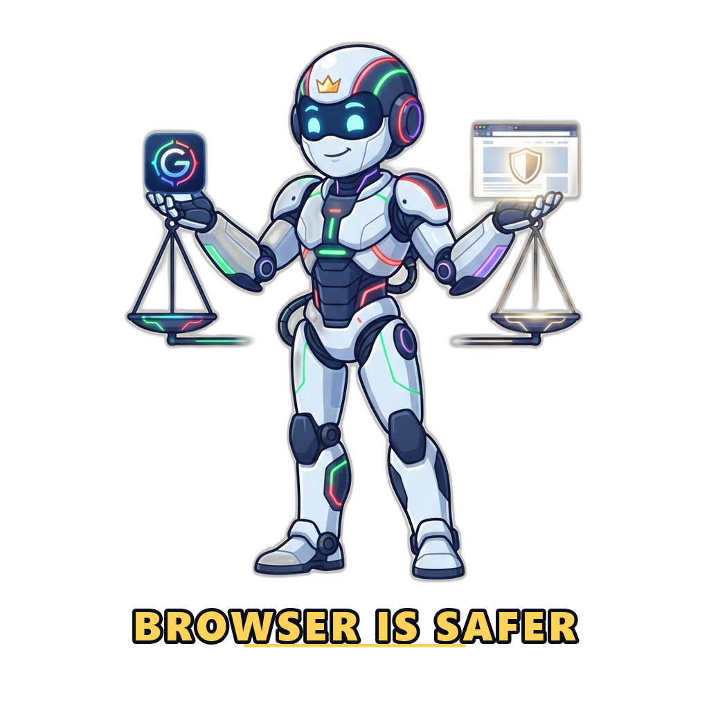 Choosing browser play over an installed Dhani Win app