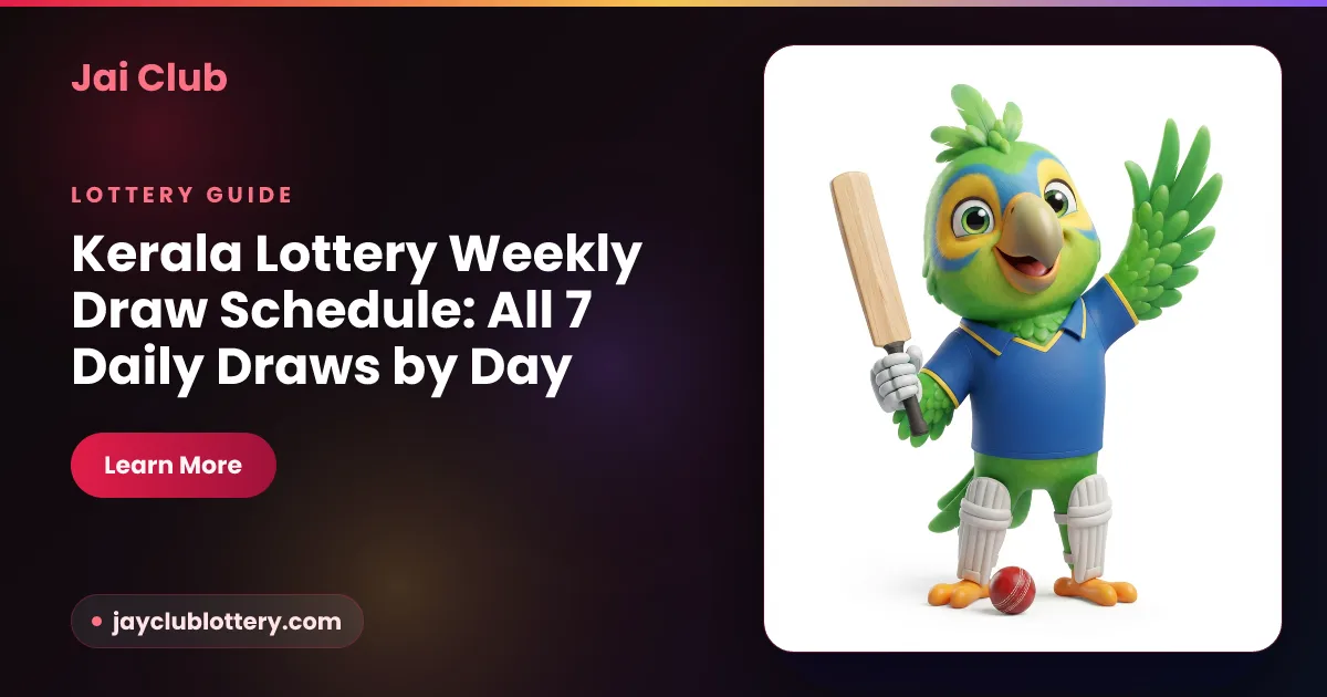 Kerala lottery weekly draw schedule — seven daily draws by day of the week on Jai Club