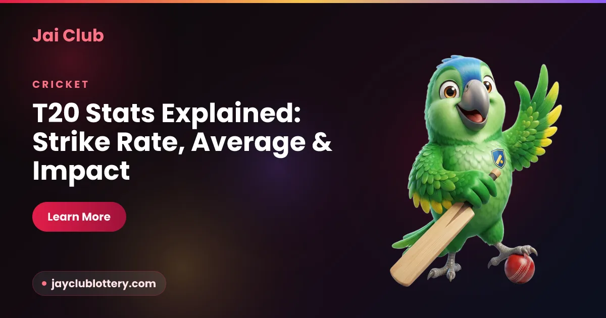 Explainer on reading a T20 cricket scorecard including strike rate, batting average and economy rate