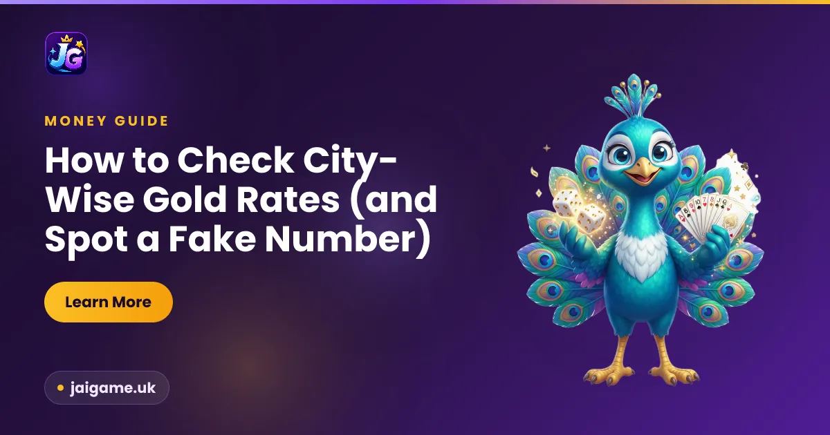 How to check city-wise gold rates in India — a rate board showing 22K and 24K prices per gram