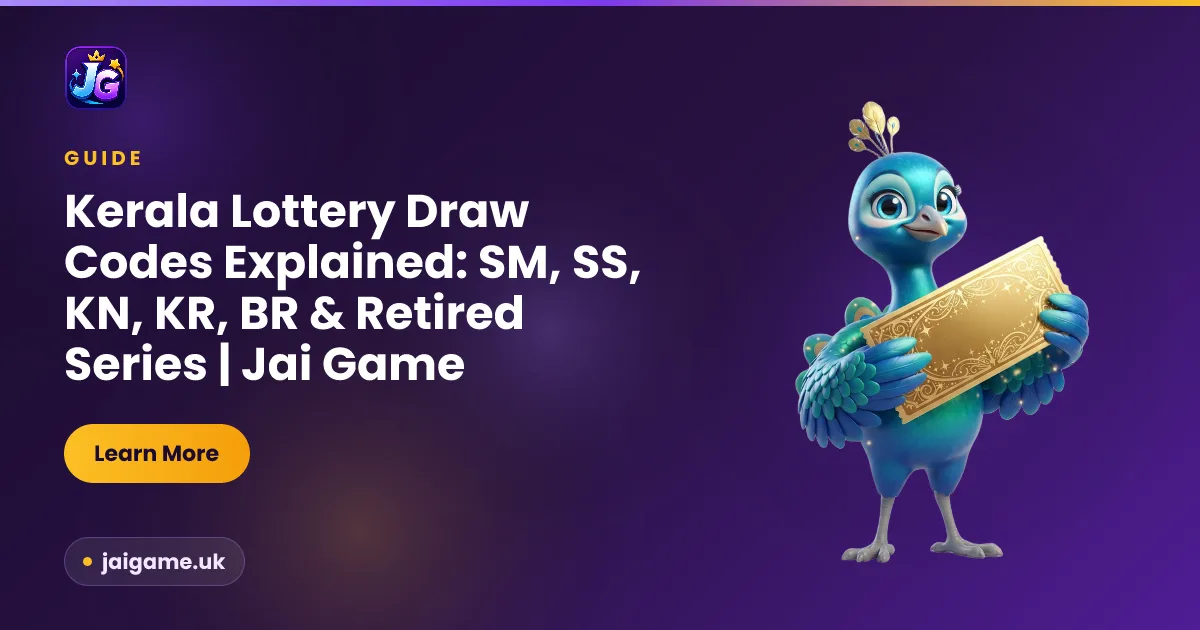 Kerala lottery draw codes and series explained — a set of Kerala State Lotteries tickets showing different two-letter series prefixes and draw numbers