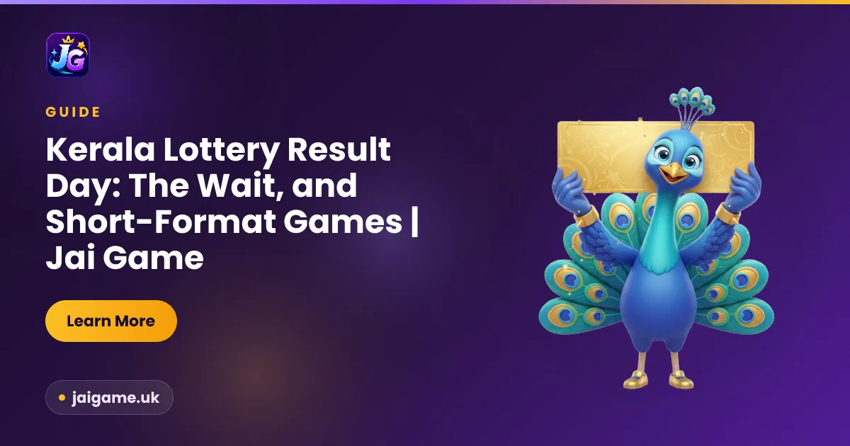 Kerala lottery result day and instant win games — a lottery ticket on a table beside a phone showing a one-minute online game round