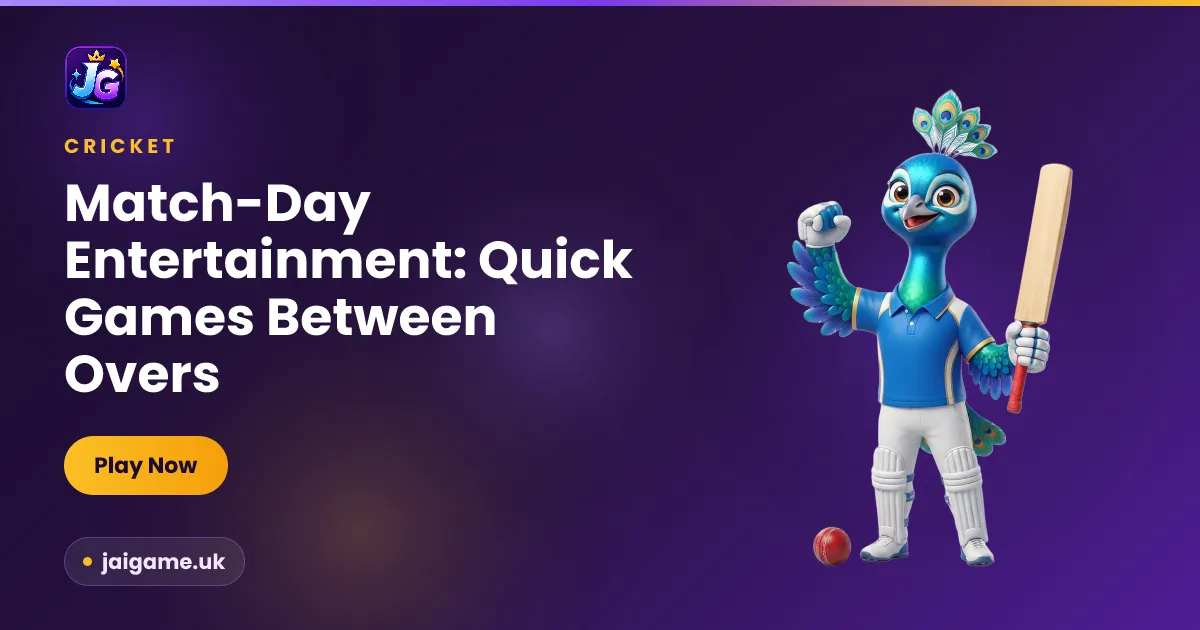 Match-day instant games guide — a phone showing a quick colour prediction round during a cricket innings break