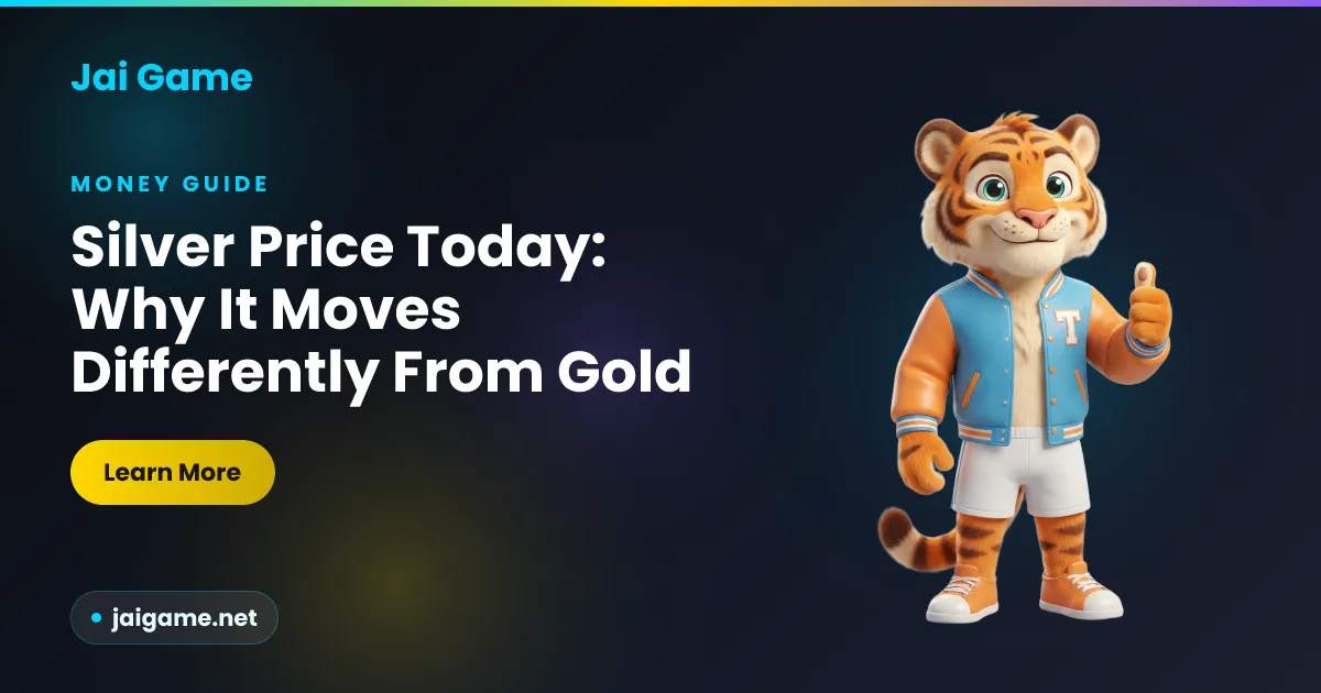 Explainer on why the silver price in India is more volatile than gold, covering industrial demand and market size, from Jai Game
