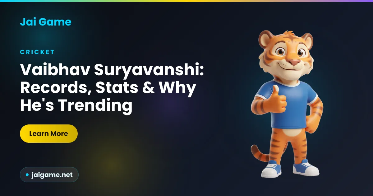 Explainer on the cricket records and career milestones reported for teenage Indian batter Vaibhav Suryavanshi, from Jai Game