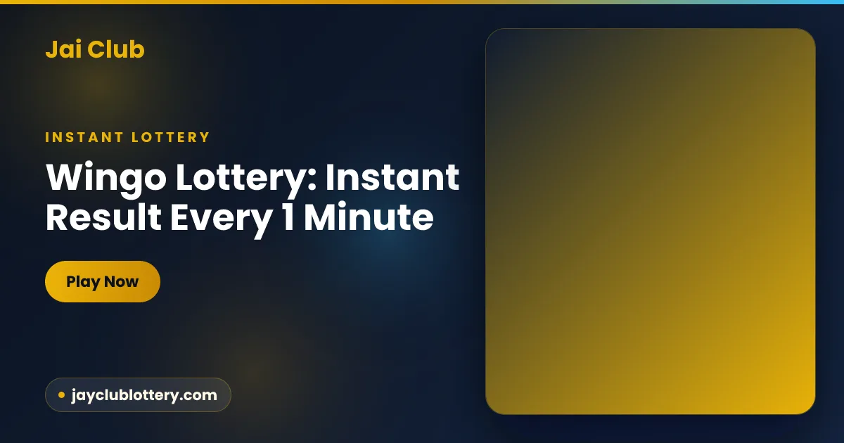 Jai Club instant Wingo lottery with a one-minute result timer