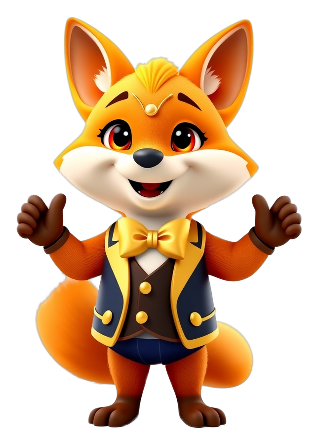 Lottery Game Bonus mascot celebrating beside a jackpot prize wheel
