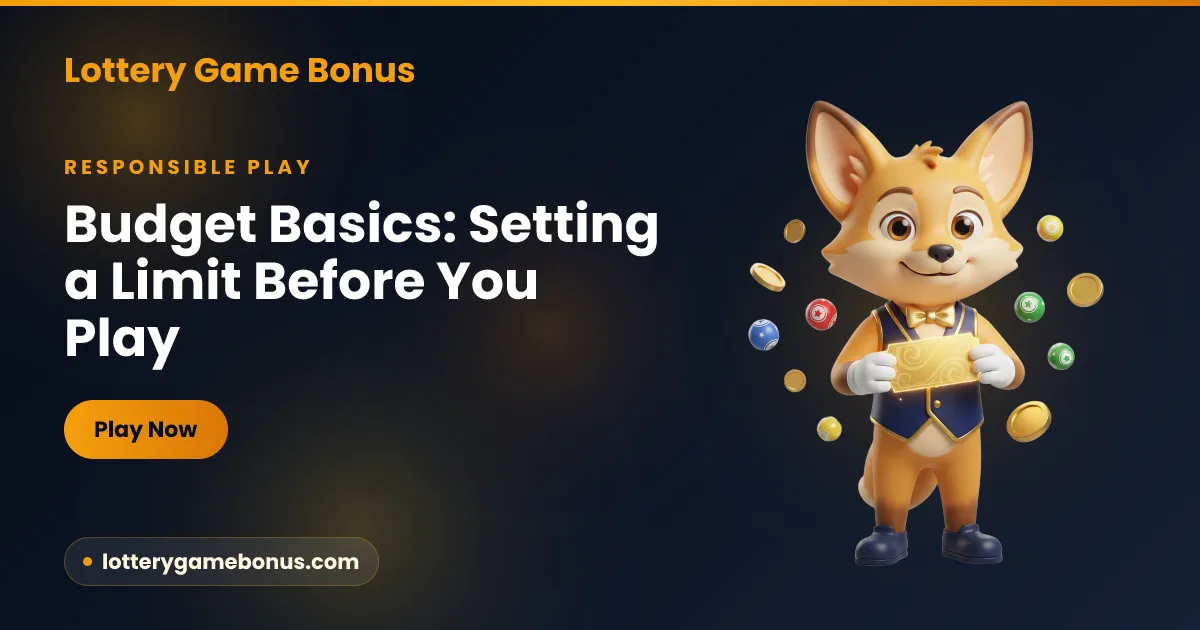 Budget basics for online games — a notebook showing a monthly entertainment limit and a session cap beside a phone, illustrated for Lottery Game Bonus