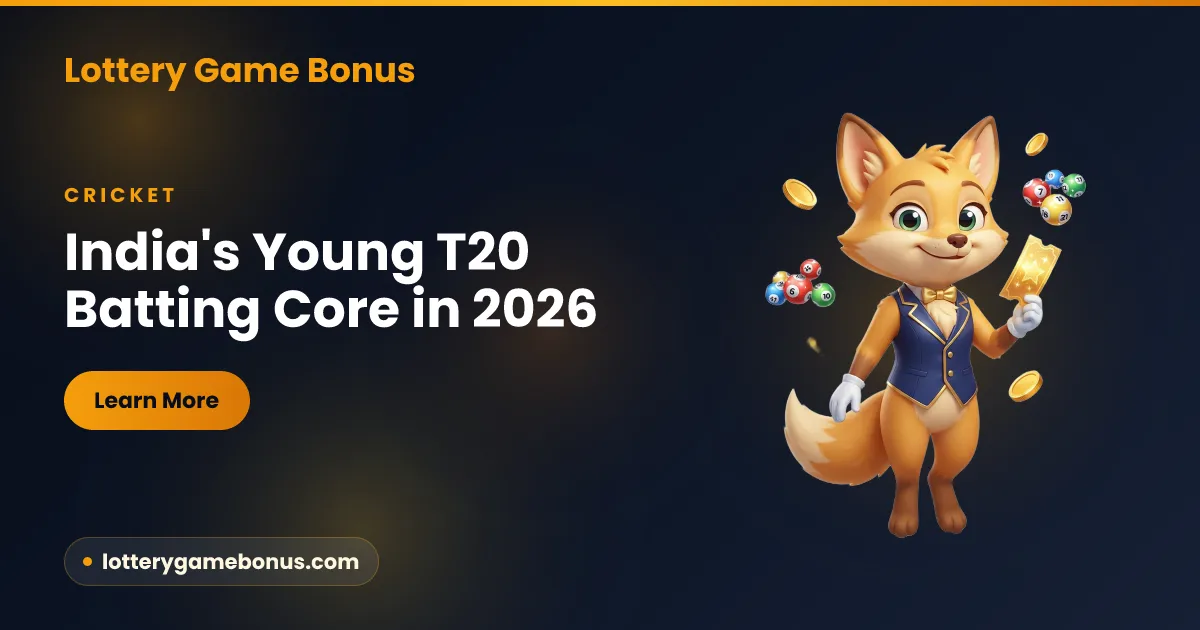 India’s young T20 batting core in 2026 — a group of young Indian white-ball batters walking out to field, illustrated for Lottery Game Bonus