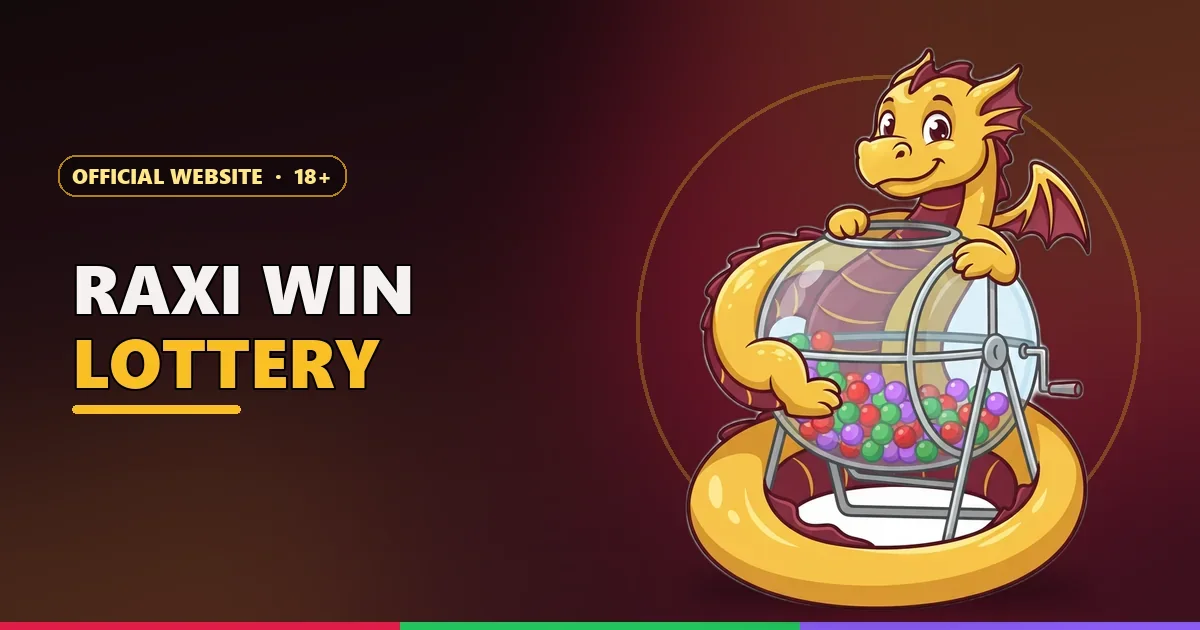 Golden dragon mascot around a number draw drum for Raxi Win Lottery