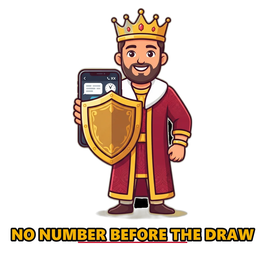 Cartoon king mascot holding a shield against a fake live leak message, with an XX tile and a clock