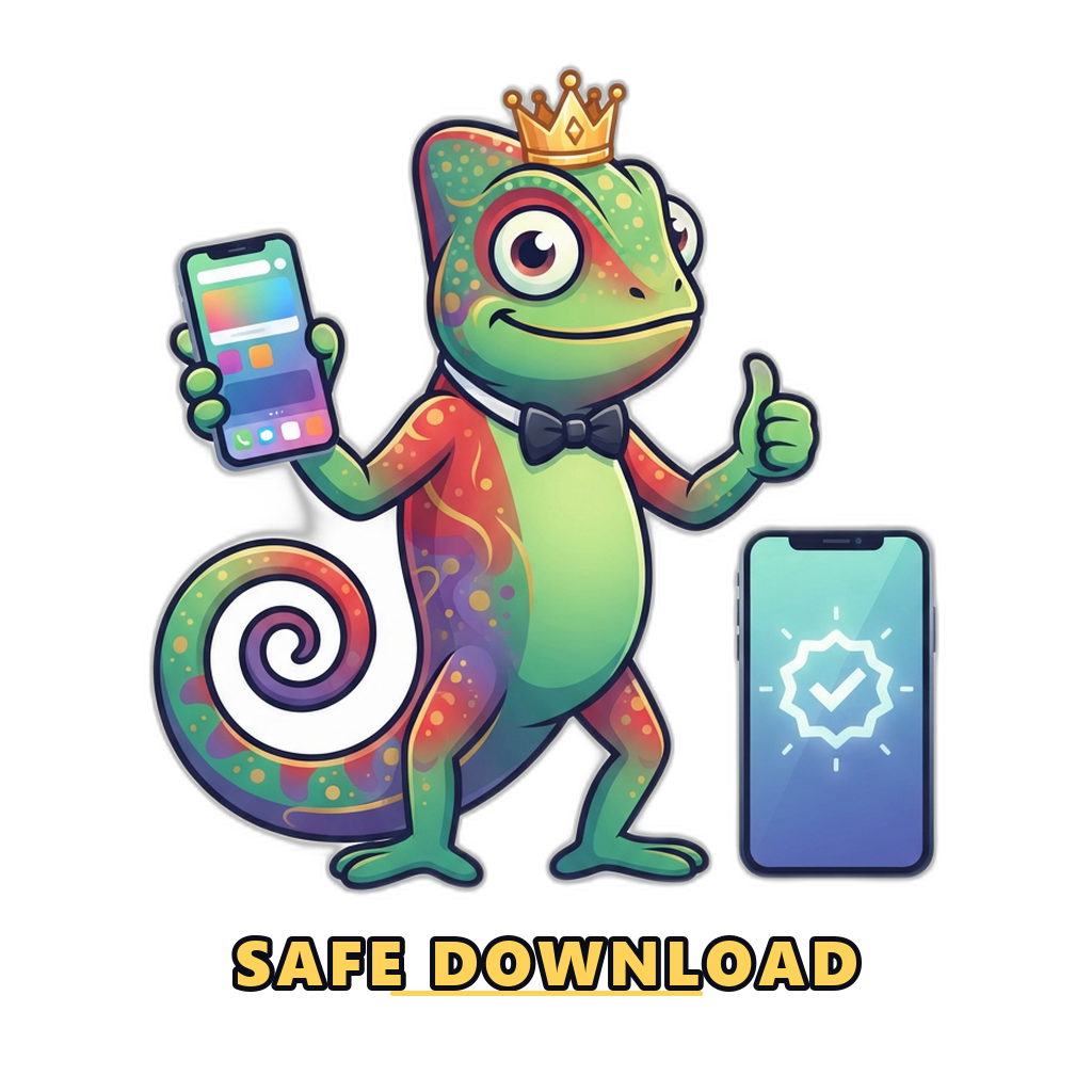 Mascot giving a thumbs up beside a phone marked official and safe