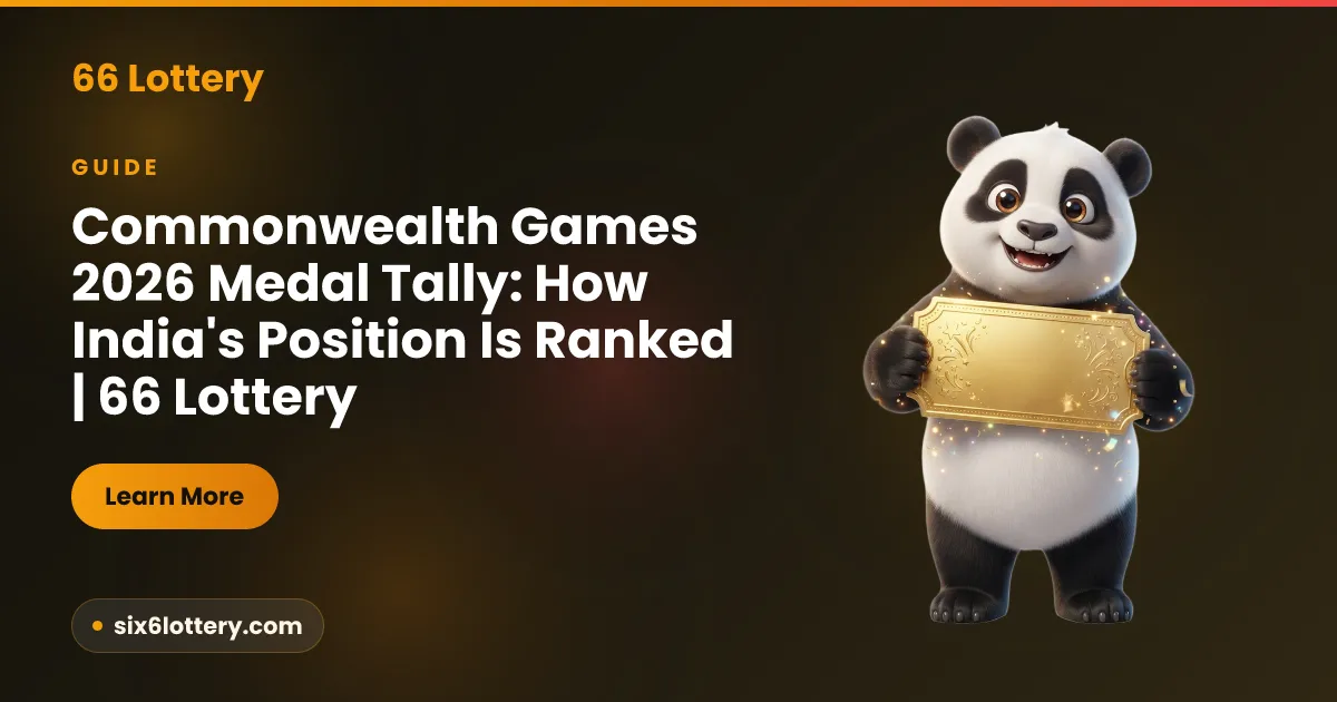 Commonwealth Games 2026 medal tally illustration showing a ranked standings board with gold, silver and bronze columns beside a stadium scoreboard