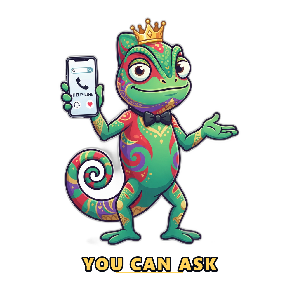 Mascot offering a helping hand