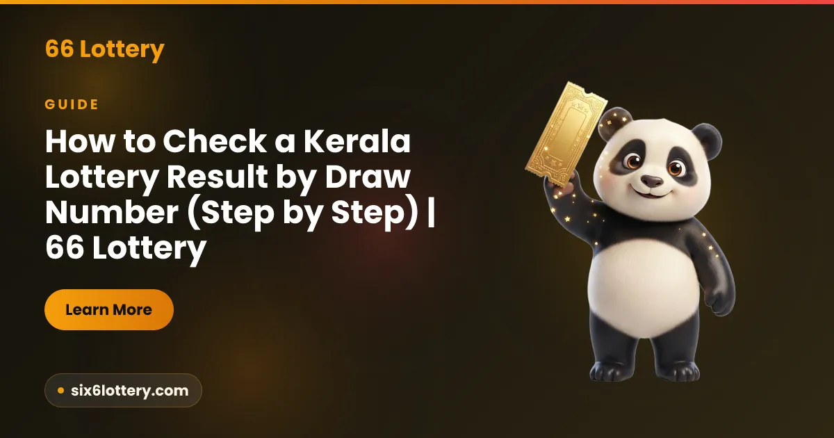 Step-by-step illustration of checking a Kerala lottery ticket against an official result sheet using the draw number printed on the ticket