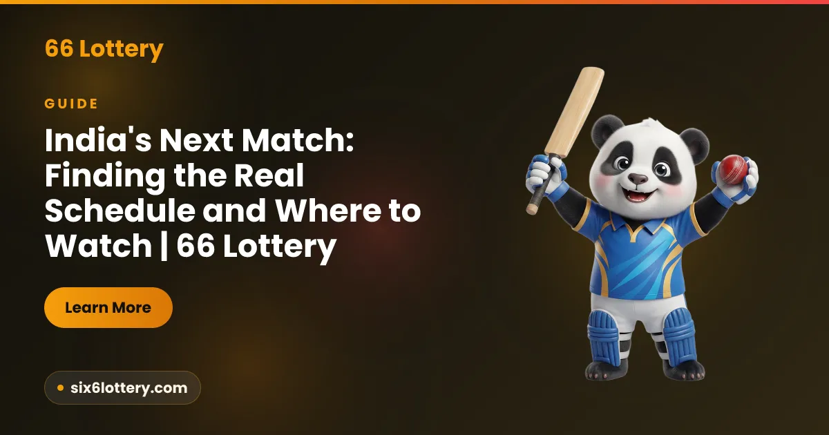 Cricket fixture guide illustration showing a calendar, a phone with a schedule screen and a clock, representing how to find India’s next match and watch it