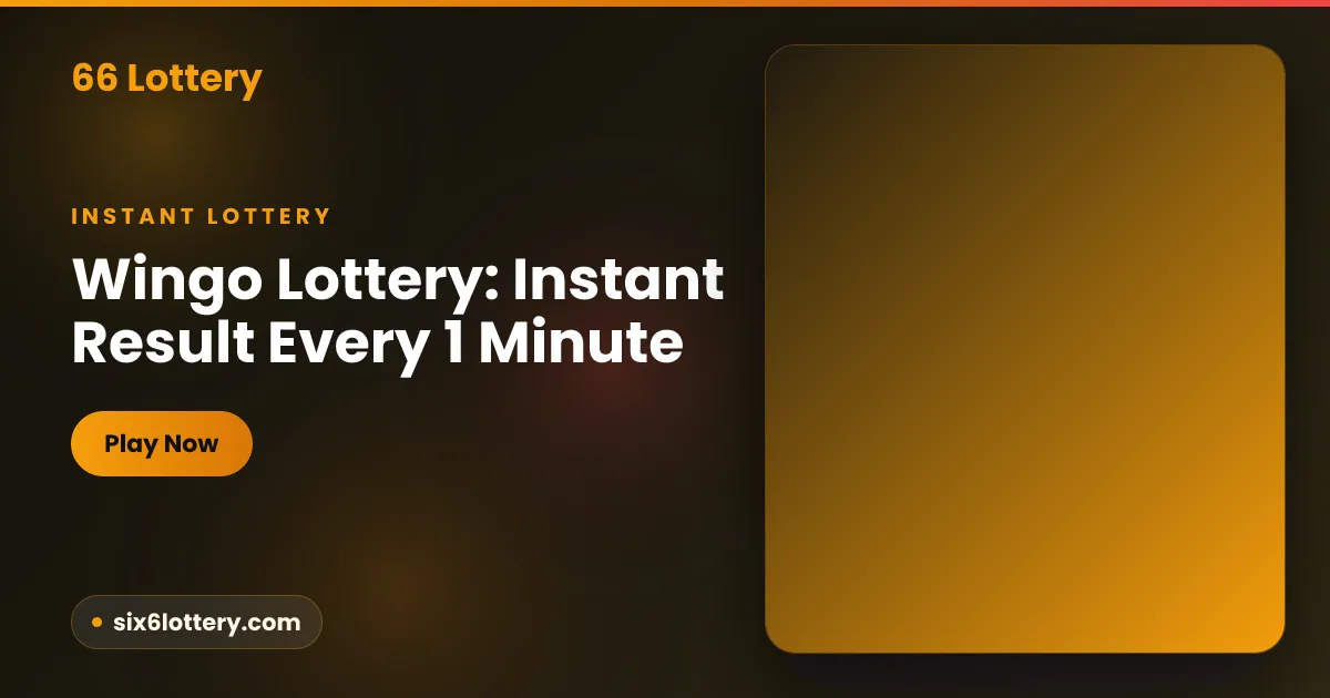 66 Lottery instant lottery illustration: a phone showing a 60-second countdown timer over a red, green and violet Wingo board for an every-minute result