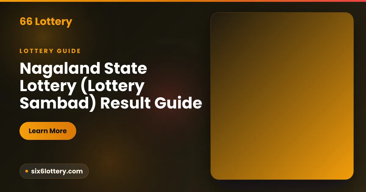Nagaland State Lottery (Lottery Sambad) illustration: three lottery tickets beside a clock marked with the morning, day and evening draw times and a stylised Nagaland outline