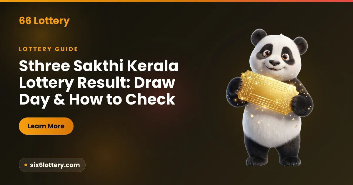 Sthree Sakthi Kerala lottery result illustration: an SS-series ticket beside a clock showing the afternoon draw time and a Kerala state outline