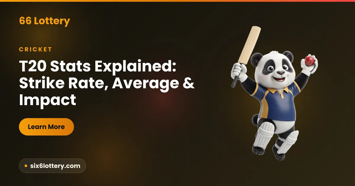 Cricket scorecard illustration highlighting the runs, balls faced and strike rate columns with a simple calculation beside it