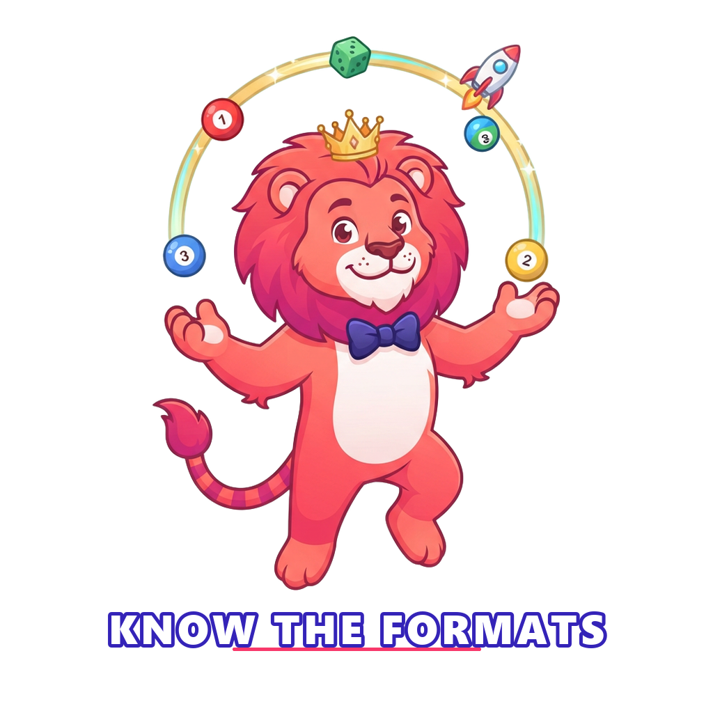 Different color prediction game formats built on the same random draw