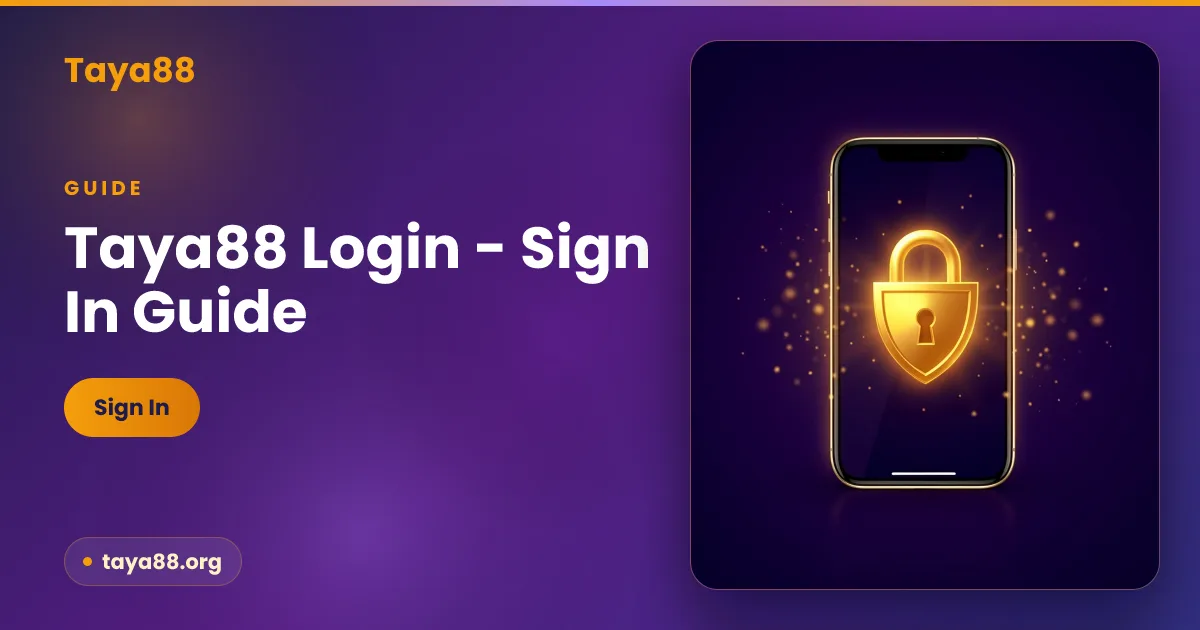 Taya88 login guide — secure sign-in for Filipino players