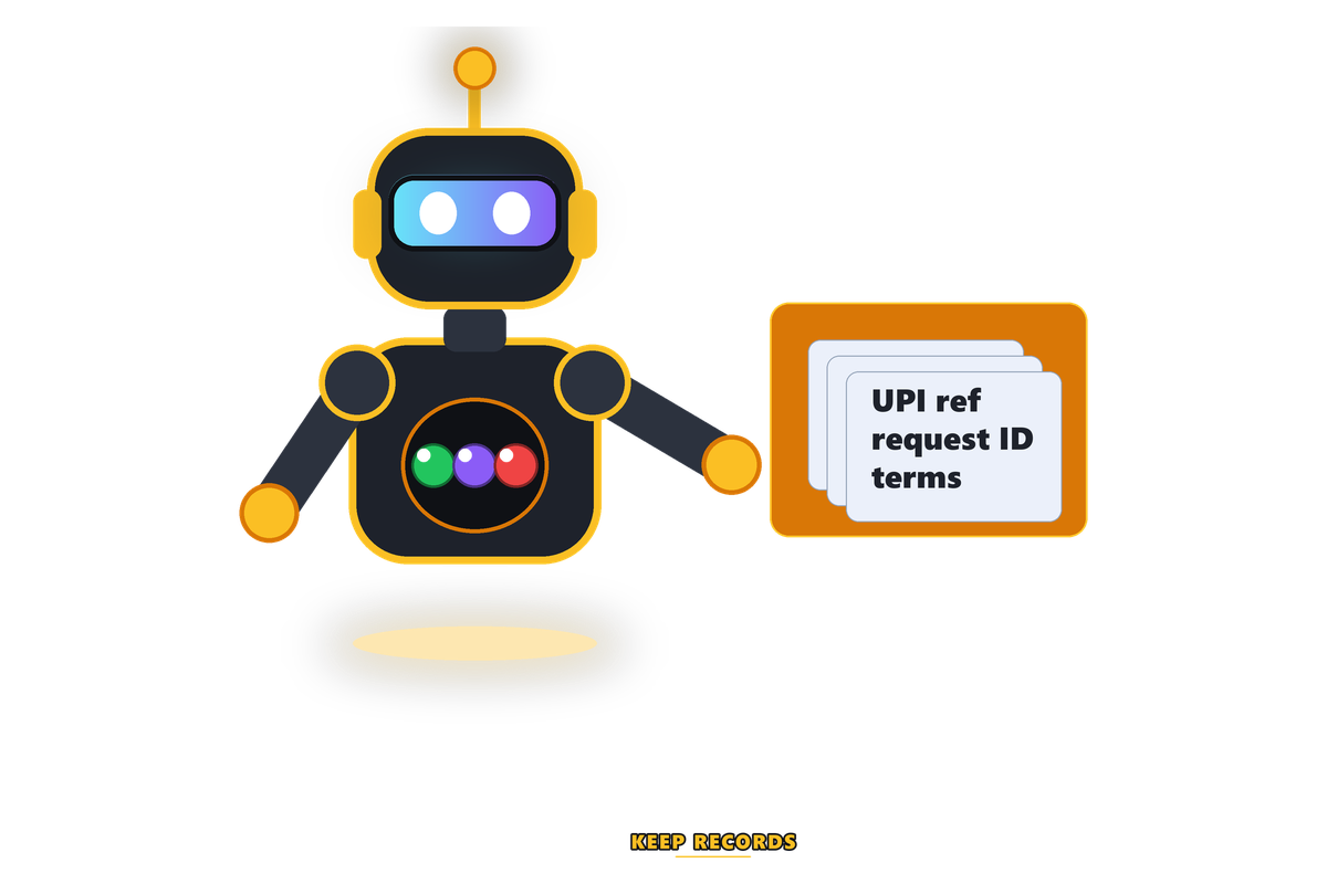 Keeping UPI transaction references and withdrawal request records safely
