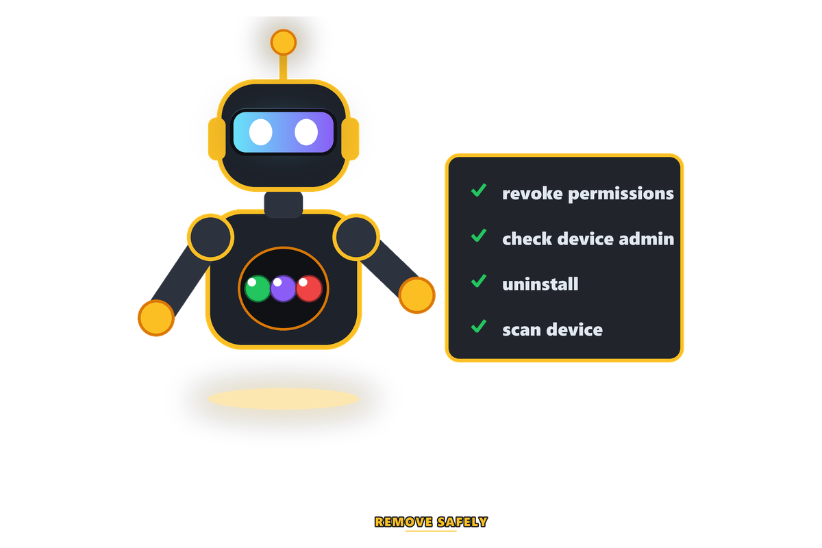 Steps for safely removing a suspicious gaming app from an Android phone