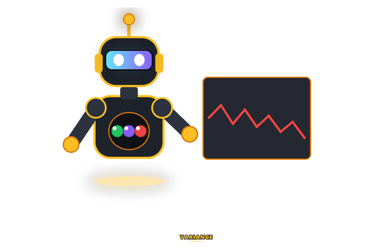 Variance in a Wingo demo session shown as a swinging line trending downward