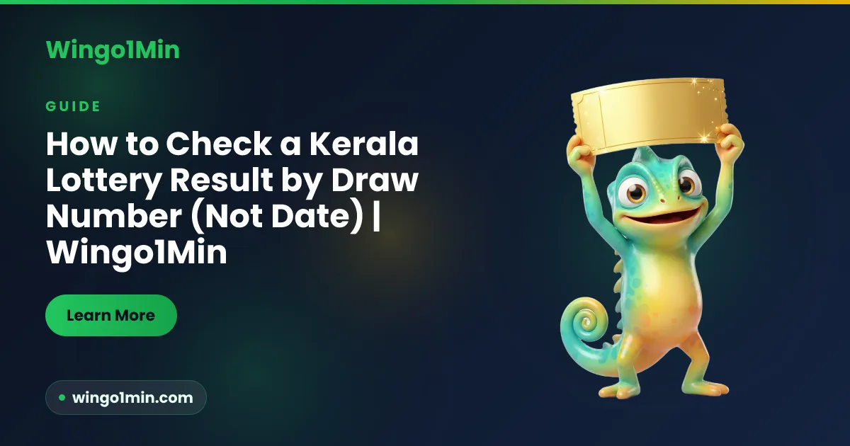 Person holding a lottery ticket beside a laptop showing an official Kerala results archive listed by draw number