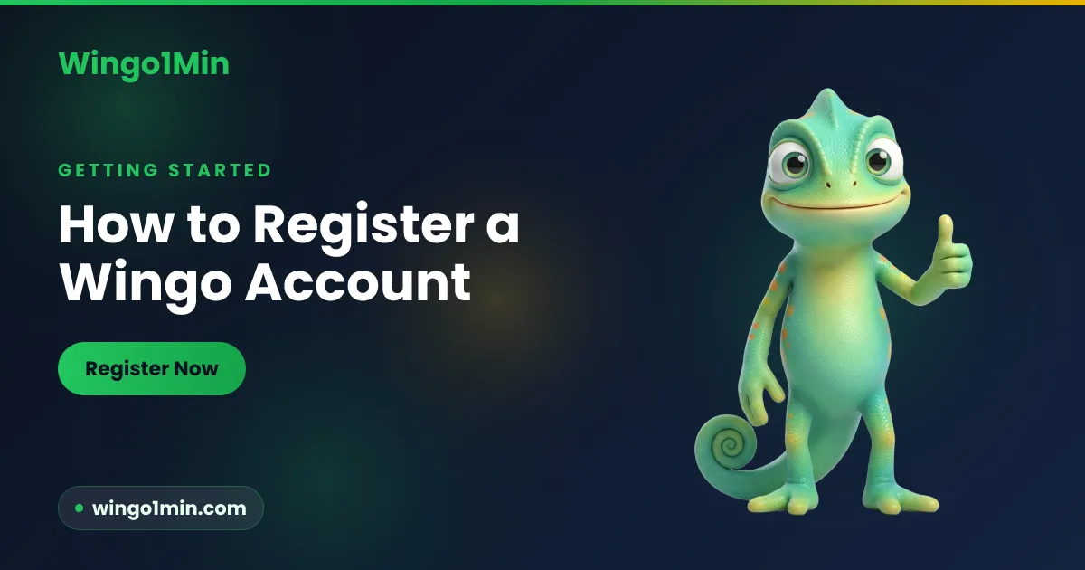 Chameleon mascot filling in a mobile registration form with a phone, message bubble and golden ticket
