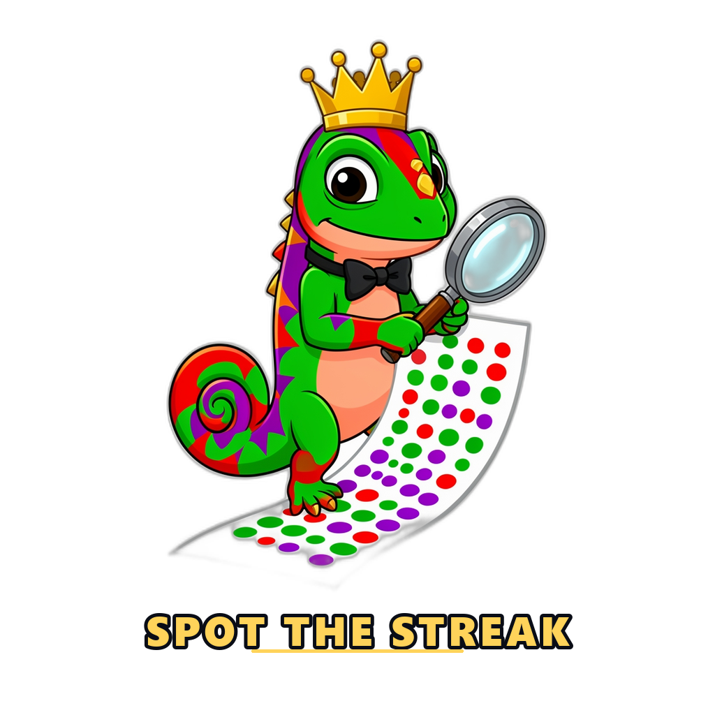 Reading streaks on a color prediction game history chart