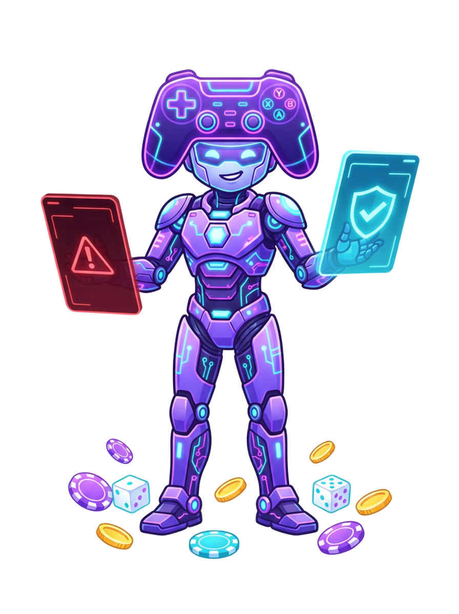 Robot mascot comparing a safe APK file with a suspicious one