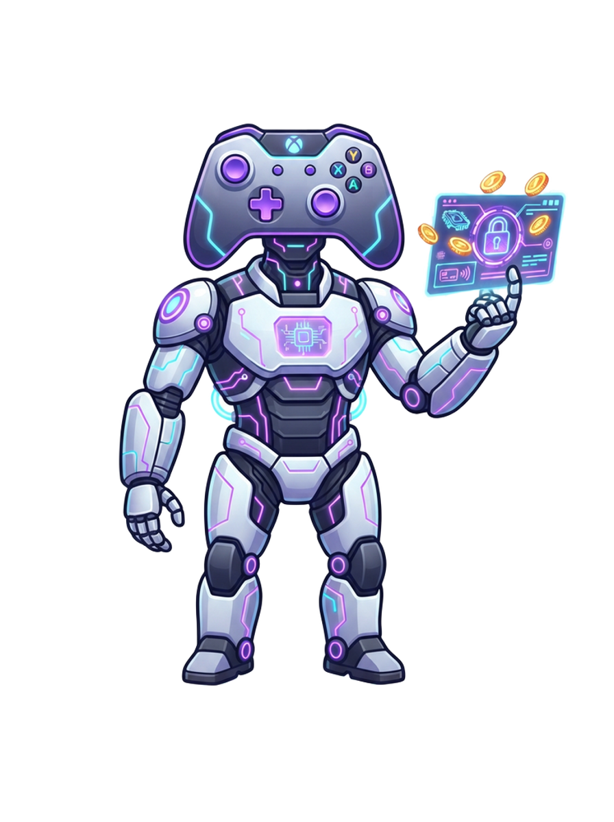 Yono Games UPI payment safety tips with a neon gaming mascot